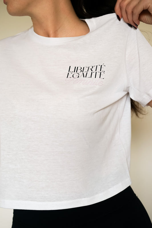 T-shirt Blanc ITHMA "Liberté Égalité Féminité"