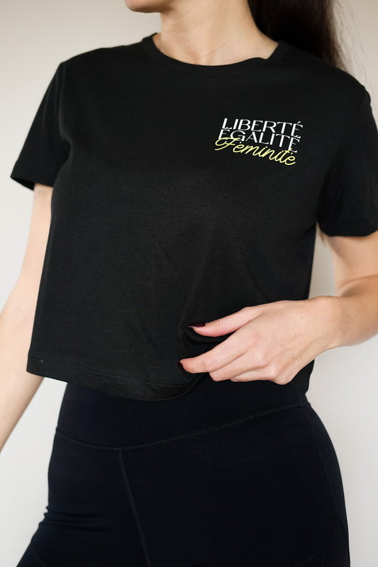 T-shirt Noir ITHMA "Liberté Égalité Féminité"